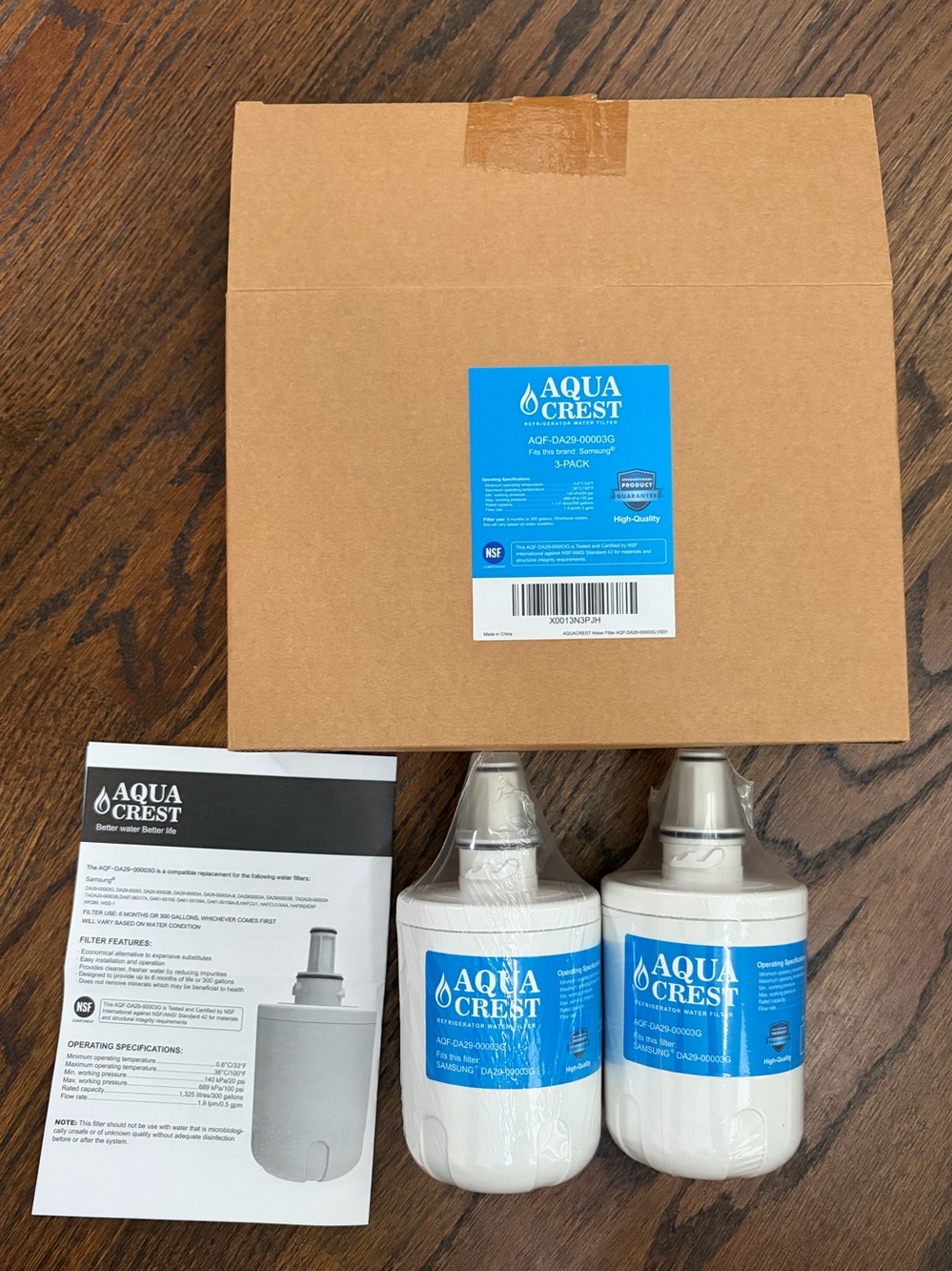 AquaCrest 2 Pack Refrigerator Water Filter Replacement for Samsung Fridge